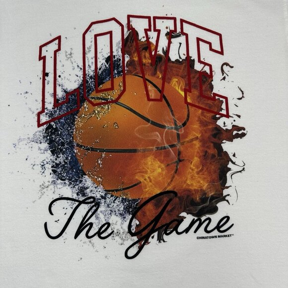 Chinatown Market Men’s White Basketball Crew Neck Short Sleeve T-Shirt S/C37 - Picture 7 of 8